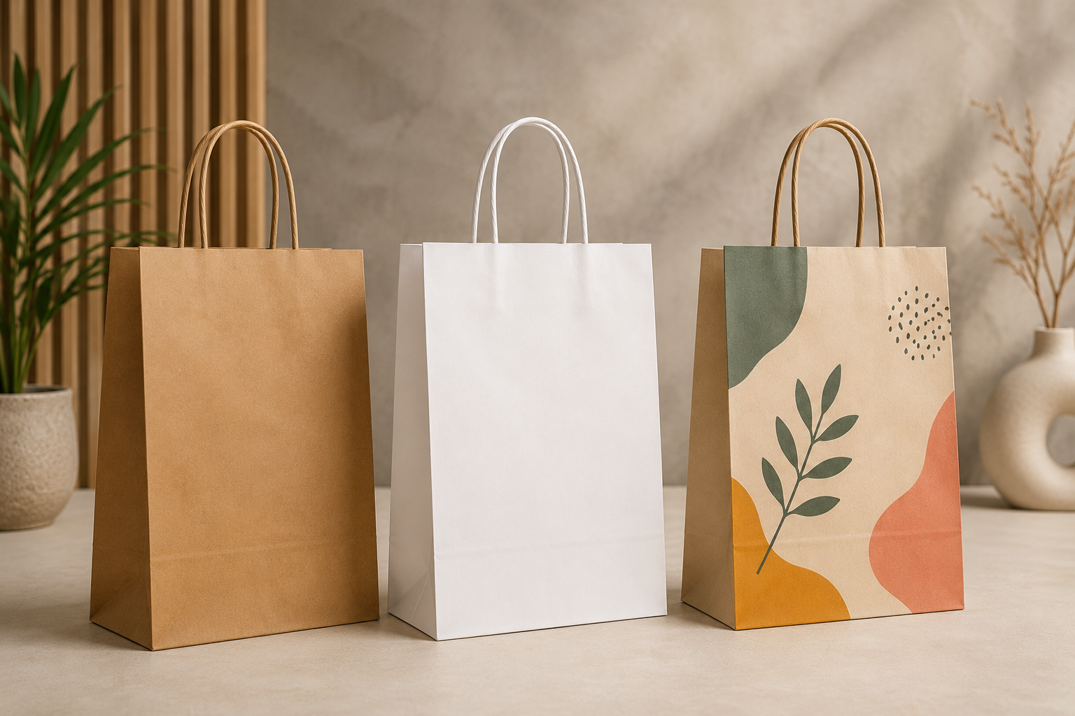 Medium paper bag for shopping food and gifting